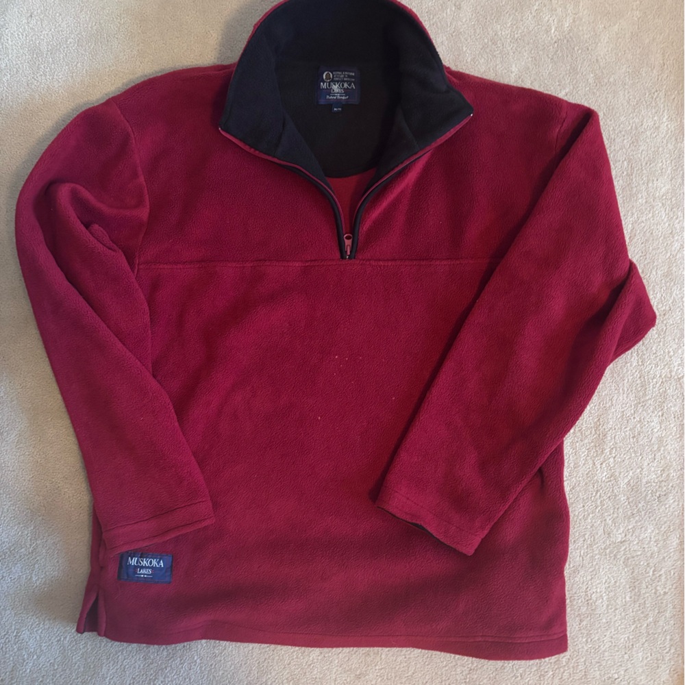 Lands' End Dark Red Fleece Pullover